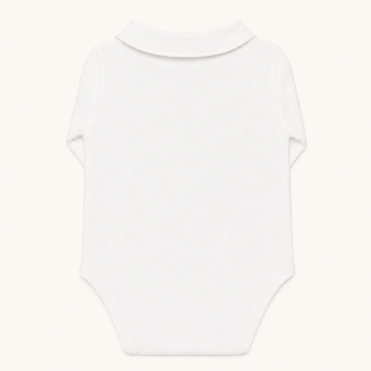 Costas de body com gola redonda basico branco para bebé