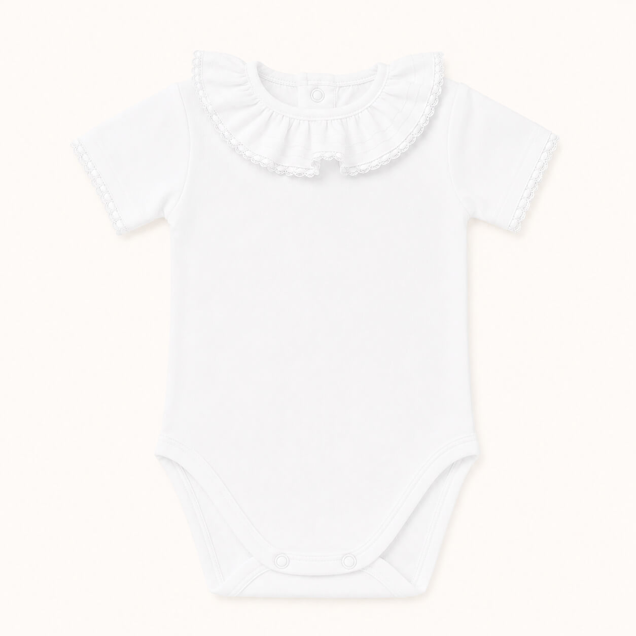 Sommer-Rundhalsbody für Babys - Basic Weiß