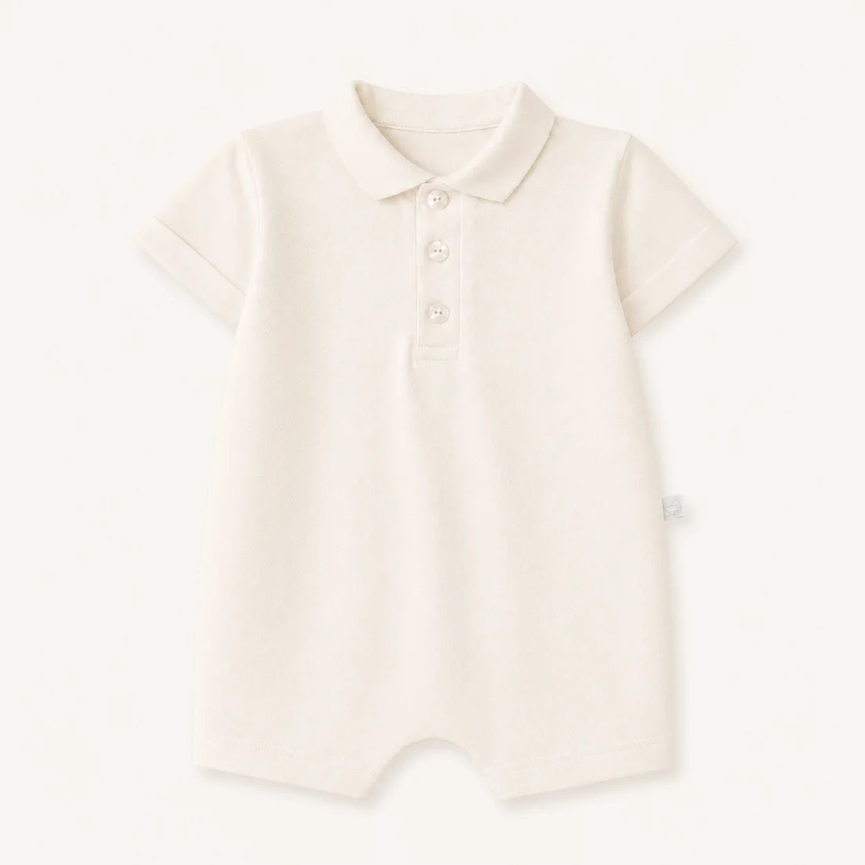 babygrow branco manga curta com gola polo para recém-nascido, enxoval confortável