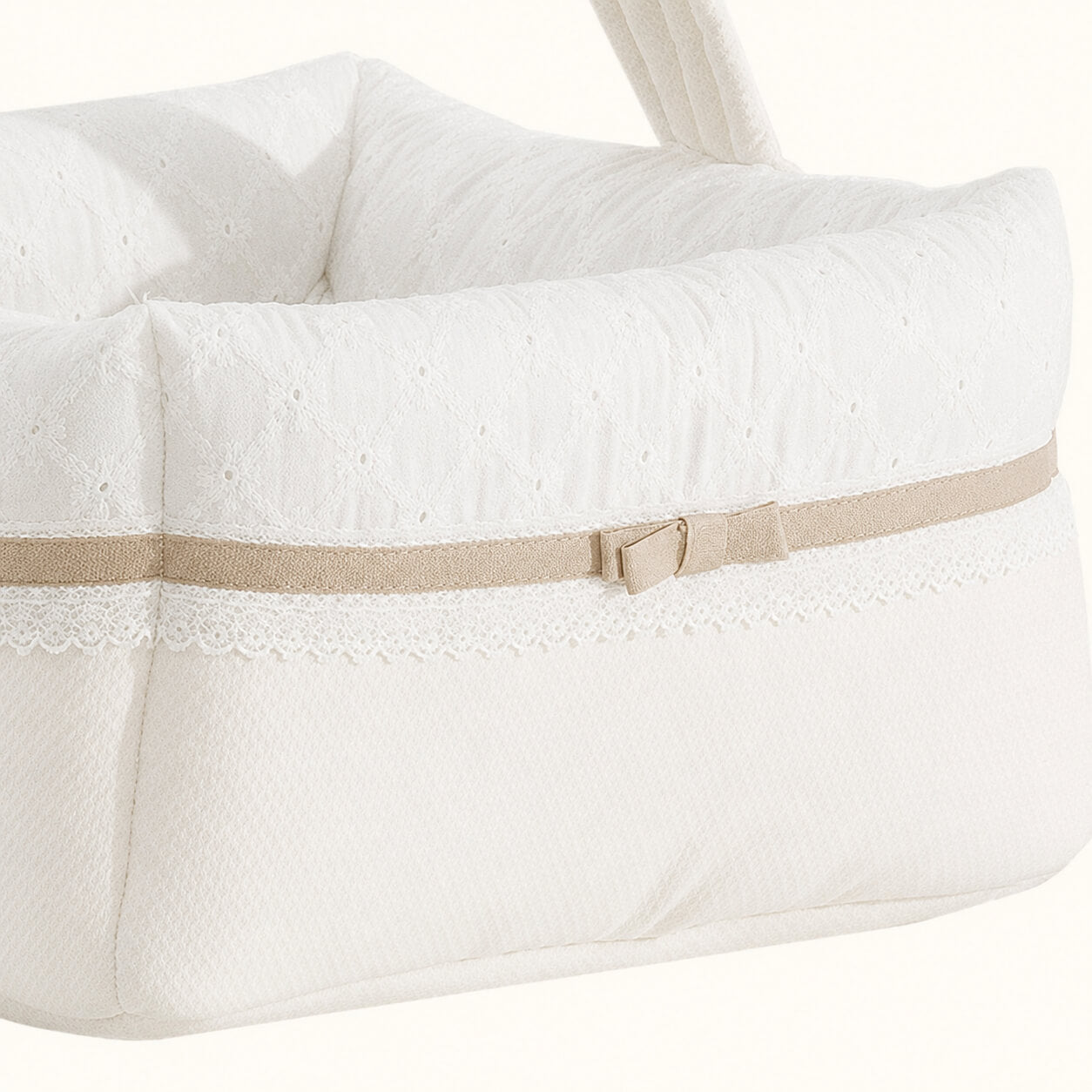 Romantic Beige Fabric Baby Cosmetics Basket