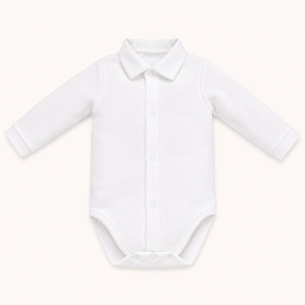 Langarmbody mit Kragen für Babyjungen – Basic Weiß