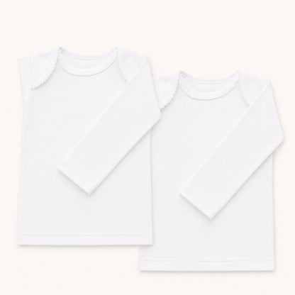 2 camisolas interiores de algodão branco para bebé a partir dos 9 meses, super confortáveis, sem etiquetas no decote