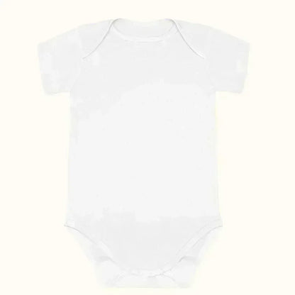 body de bebé branco, manga curta, algodão, roupa confortável para recém-nascido