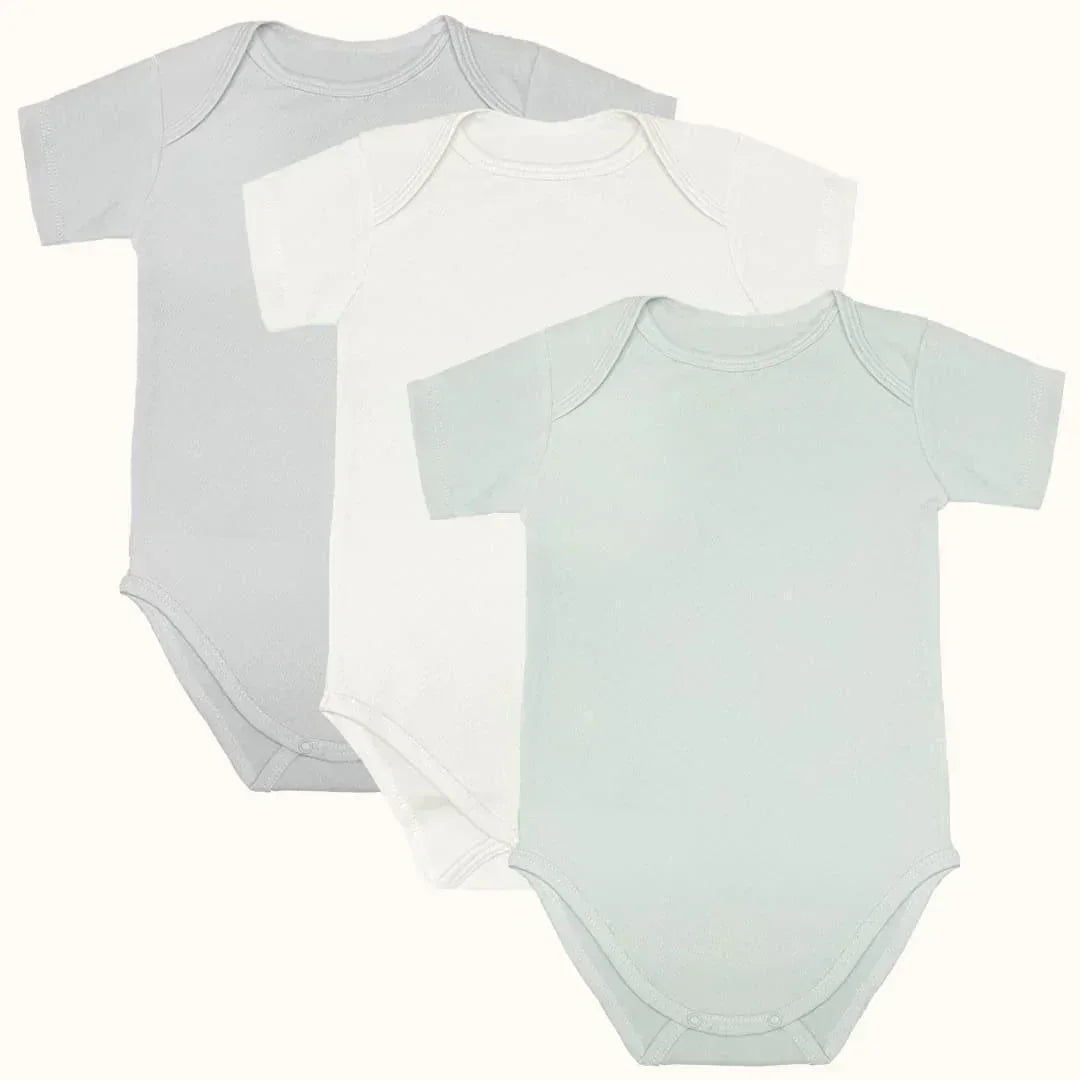 3 Bodies Cava Americana Sweet Manga Curta Cores Neutras - Pim-Pam-Pum Baby