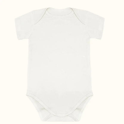 Body de bebê branco, manga curta, algodão, confortável para recém-nascidos