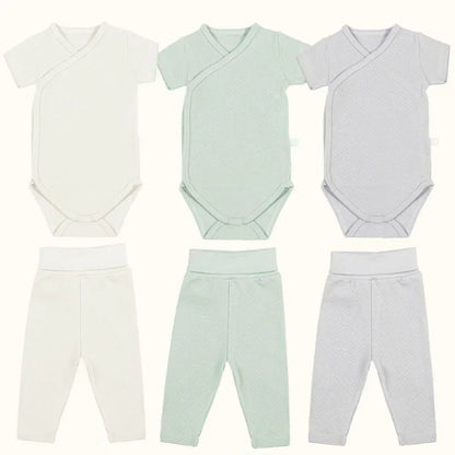 3 Bodies Manga Curta e Calças Sem Pés Sweet Cores Neutras - Pim-Pam-Pum Baby