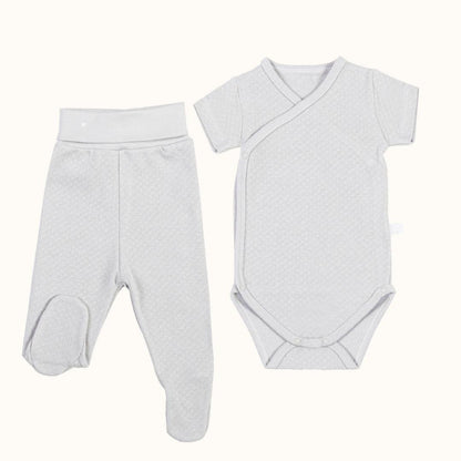 3 Bodies Manga Curta e Calças Sem Pés Sweet Cores Neutras - Pim-Pam-Pum Baby