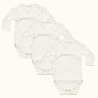 3 Bodys Cruzado Básico Bege - Pim-Pam-Pum Baby