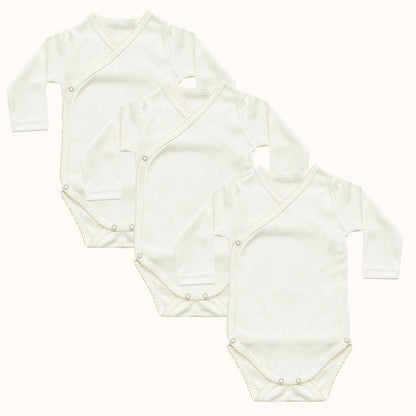 3 Bodys Cruzado e Calças Básico Bege - Pim-Pam-Pum Baby