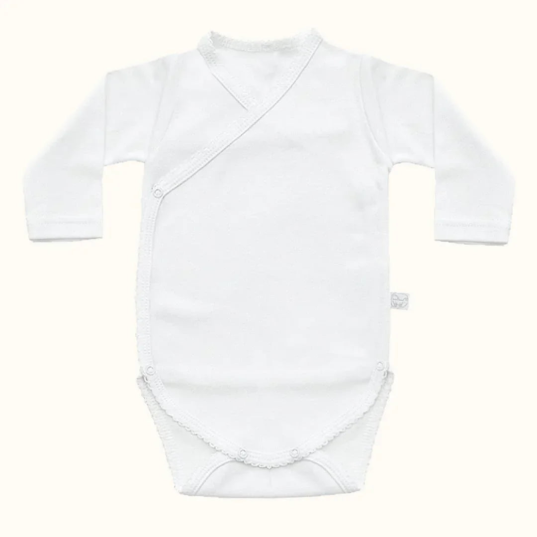 3 Bodys Cruzados e Calças Básico Branco - Pim-Pam-Pum Baby