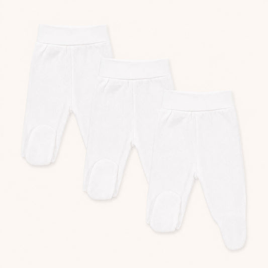 3 Calças com Pés Sweet Branco