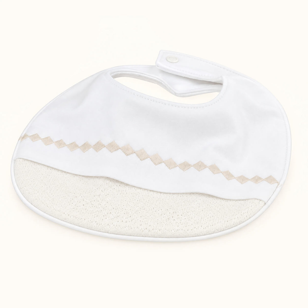 Sweet Beige Cotton Knit Bib for Newborn
