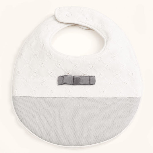 Babete para bebé em Algodão com Impermeável no interior Romantic 2 Cinza