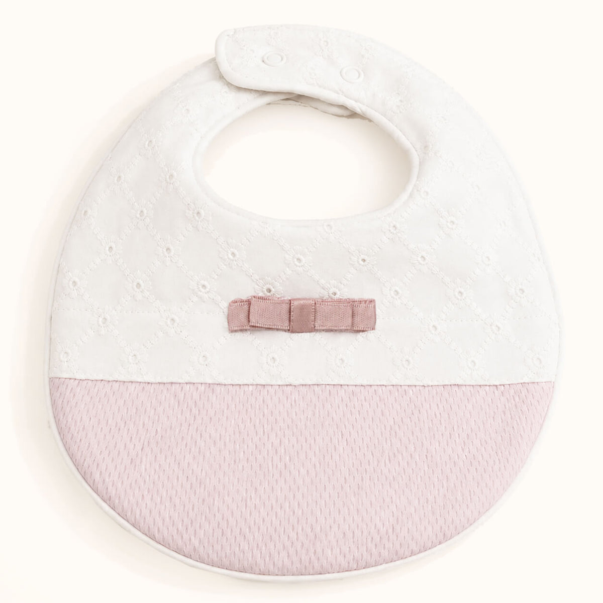 Babete para bebé em Algodão com Impermeável no interior  Romantic 2 Rosa