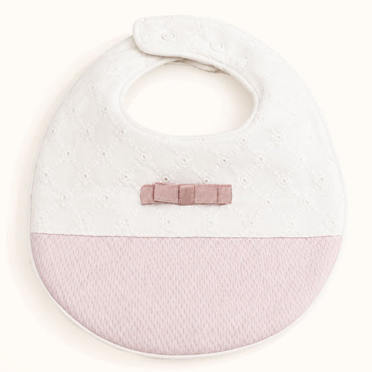Babete para bebé em Algodão com Impermeável no interior  Romantic 2 Rosa