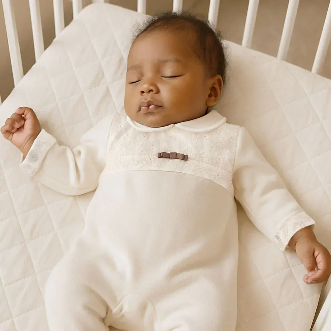 Grenouillère et Bonnet Romantic 2 Beige