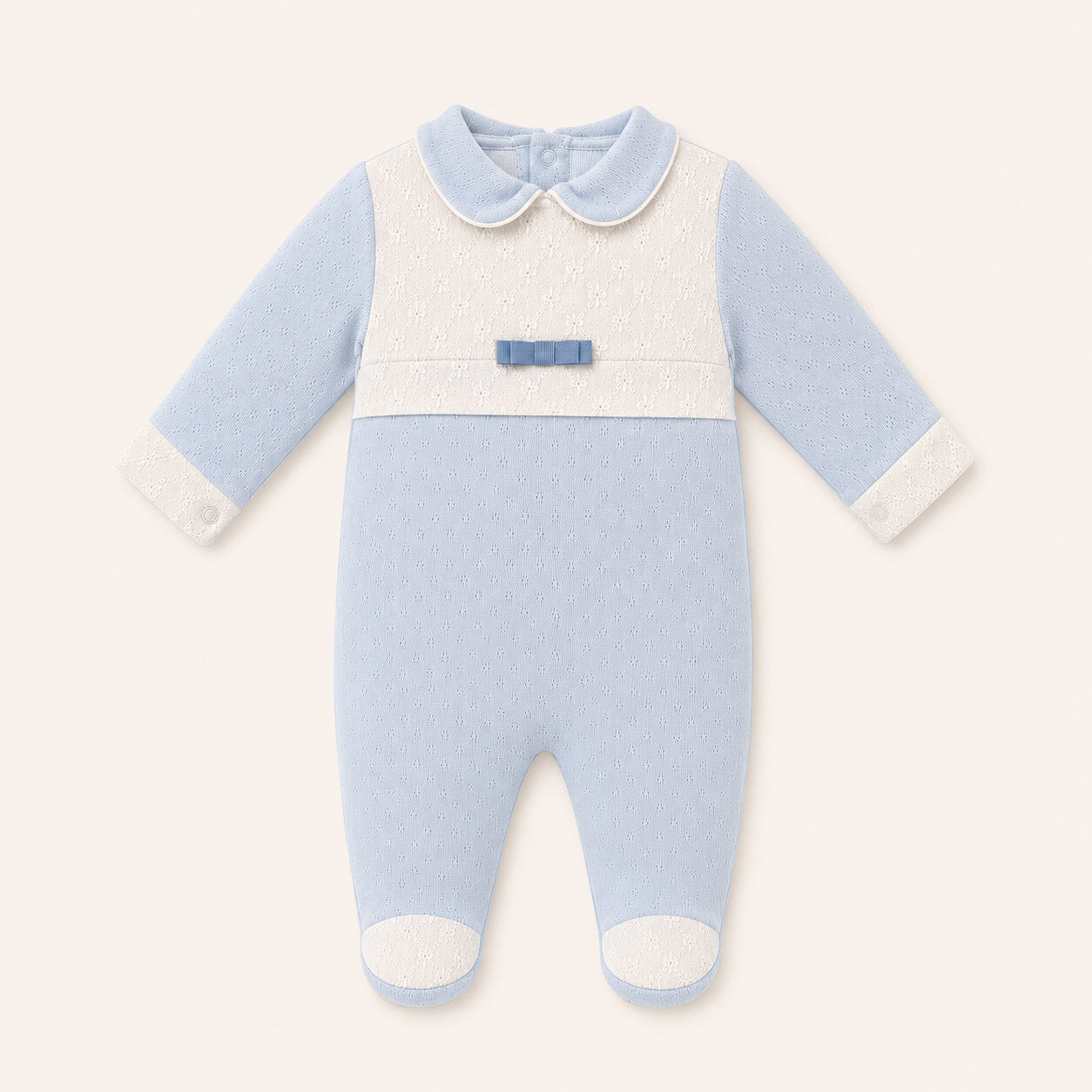 Babygrow em malha ou Veludo para Bebé Romantic 2 Azul