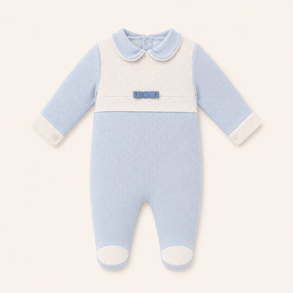 Babygrow em malha ou Veludo para Bebé Romantic 2 Azul