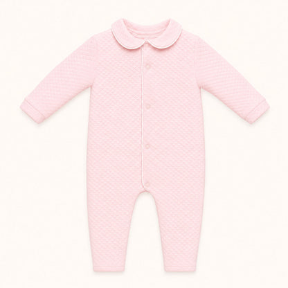 Babygrow sem Pés para bebé em malha algodão diamante rosa