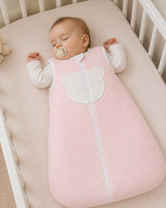Saco de dormir a dormir tranquilamente, sem mangas para bebé menina em rosa, TOG 2, perfeito para tempo fresco