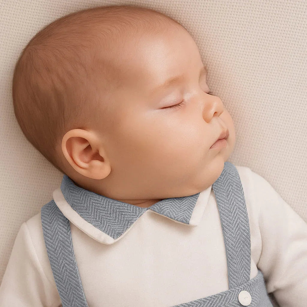 <img src="caminho/para/imagem.jpg" alt="bebé a dormir com babygrow country azul">