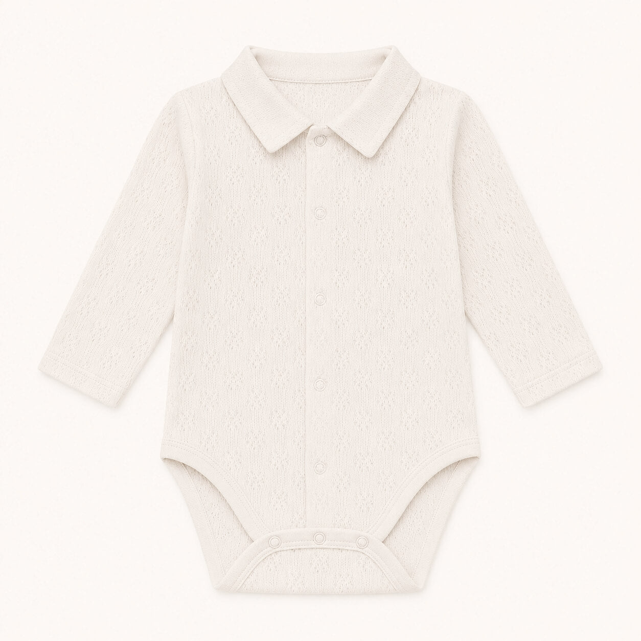 Body de gola de camisa em malha 100% algodão fantasia bege para bebés de  1 mês aos 24 meses