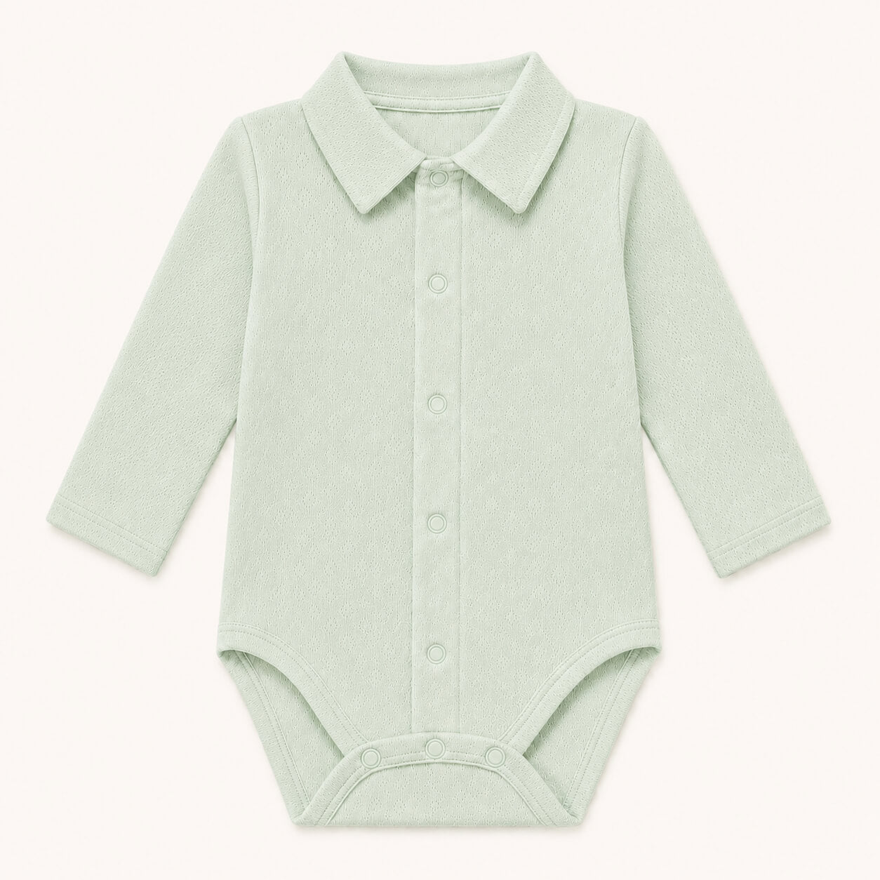 Body de gola de camisa em malha 100% algodão fantasia verde para bebés de 1 mês aos 24 meses