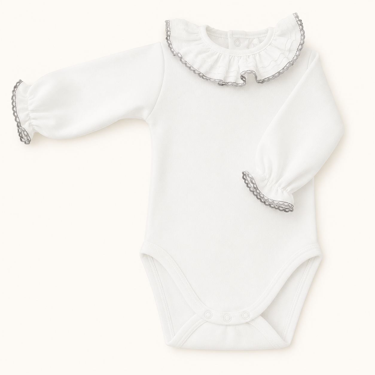 Body con collo estivo per neonato Base Bianco/Grigio