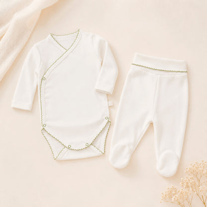 Body und Hose Basic Beige und Grün