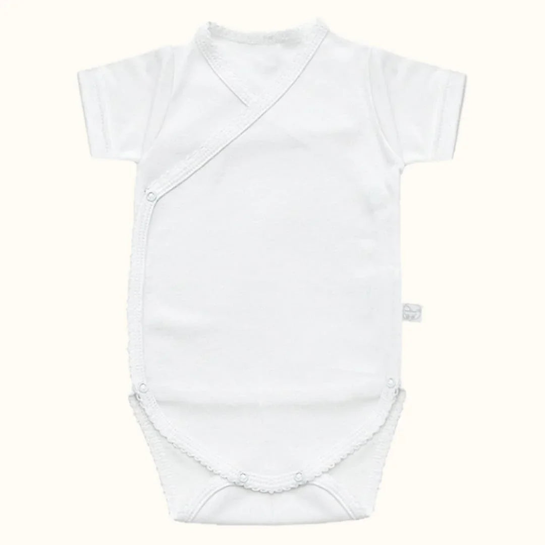 3 Bodys Cruzado Manga Curta Básico Branco