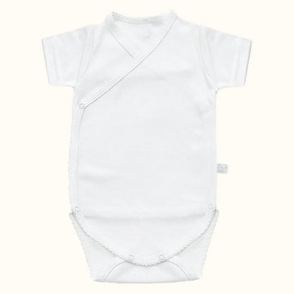 3 Bodys Cruzado Manga Curta Básico Branco