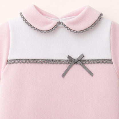 Macacão Curto algodão para Bebé -  Mimo Rosa