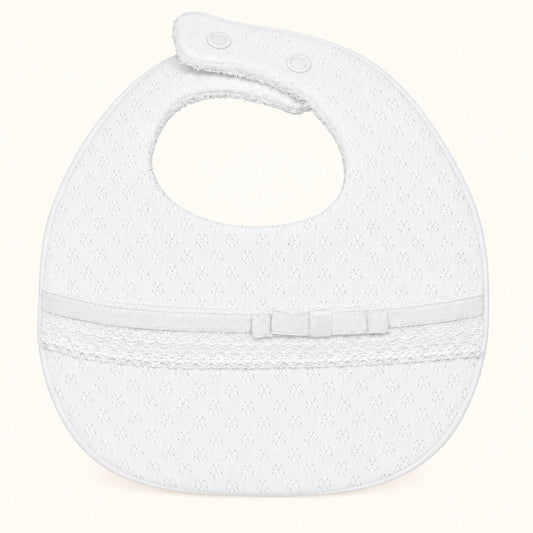 Babete em Malha Algodão para recém-nascido Romantic 1 Malha Branco