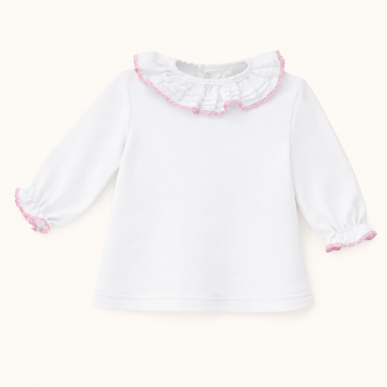 Basic Winter Neck Sweater White and Pink