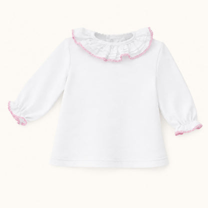 Basic Winter Neck Sweater White and Pink