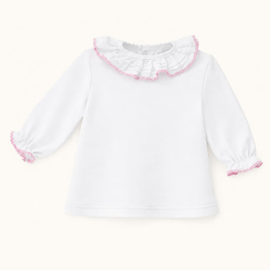 Basic Winter Neck Sweater White and Pink