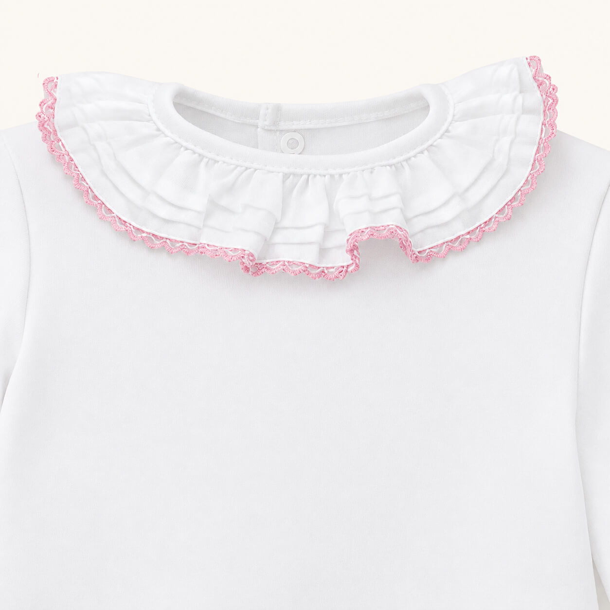 Basic Winter Neck Sweater White and Pink