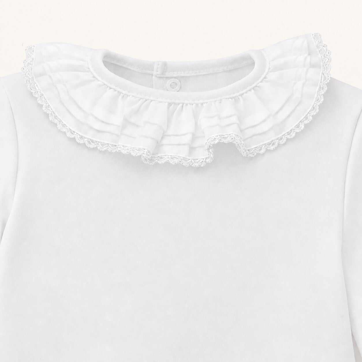 Summer Neck Sweater for Baby - Basic White