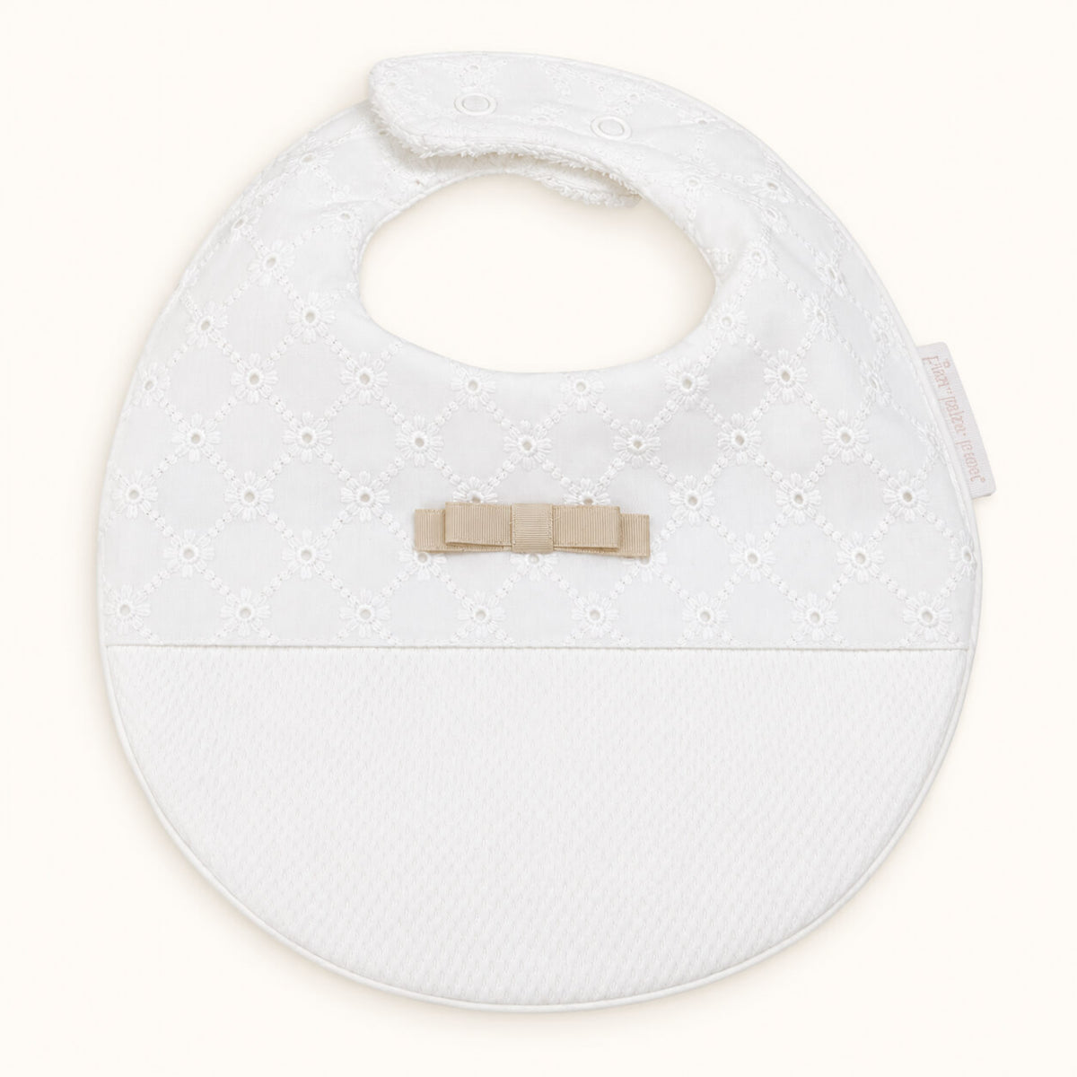 Babete para Bebé em Algodão com Impermeável Interior – Romantic 2 Bege