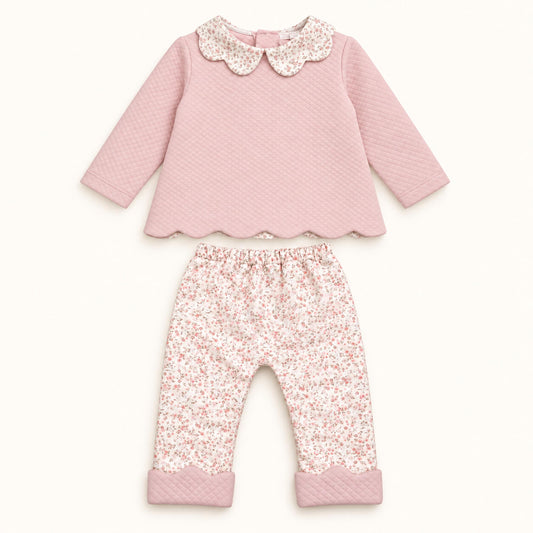 Conjunto de 2 Peças Sem Florzinhas rosa velho