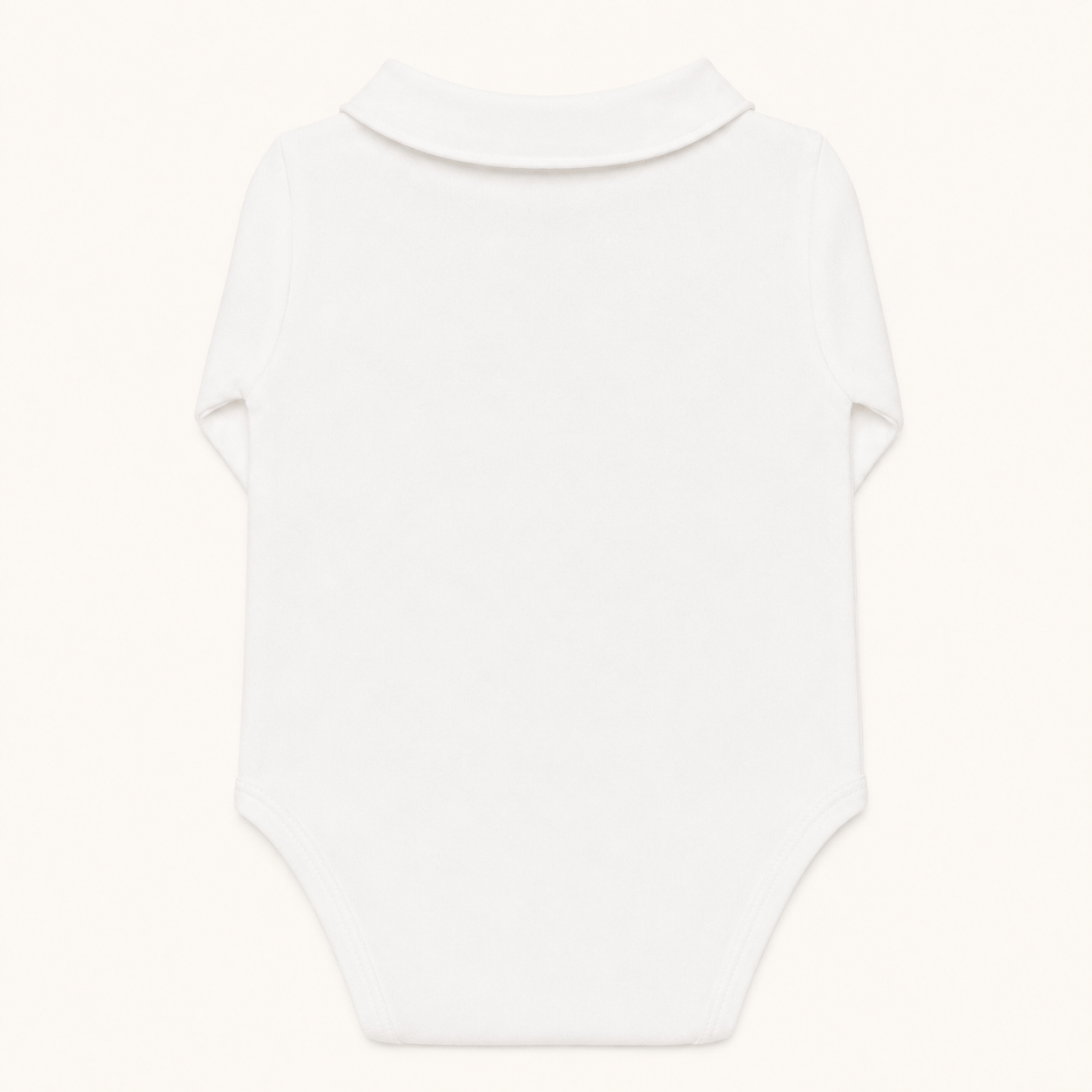 Costas de body com gola redonda basico branco para bebé  