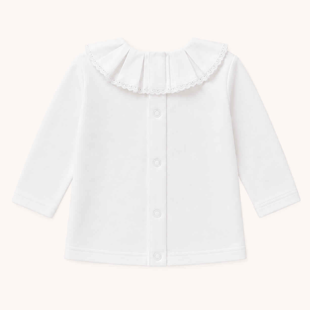 Costas camisola de gola  classic em bordado inglês algodão  branca