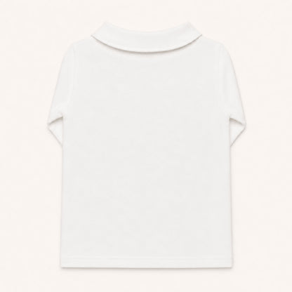Costas de camisola com gola redonda basico branco para bebé  dos 12 meses aos 48 meses