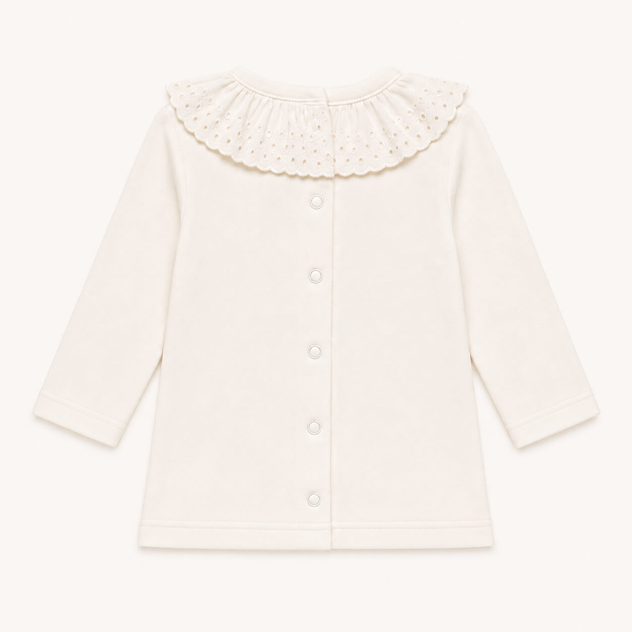 costas de camisola bonny para menina com abertura de cima a baixo com molas para facilitar a muda da roupa