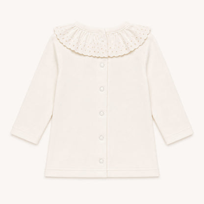 costas de camisola bonny para menina com abertura de cima a baixo com molas para facilitar a muda da roupa