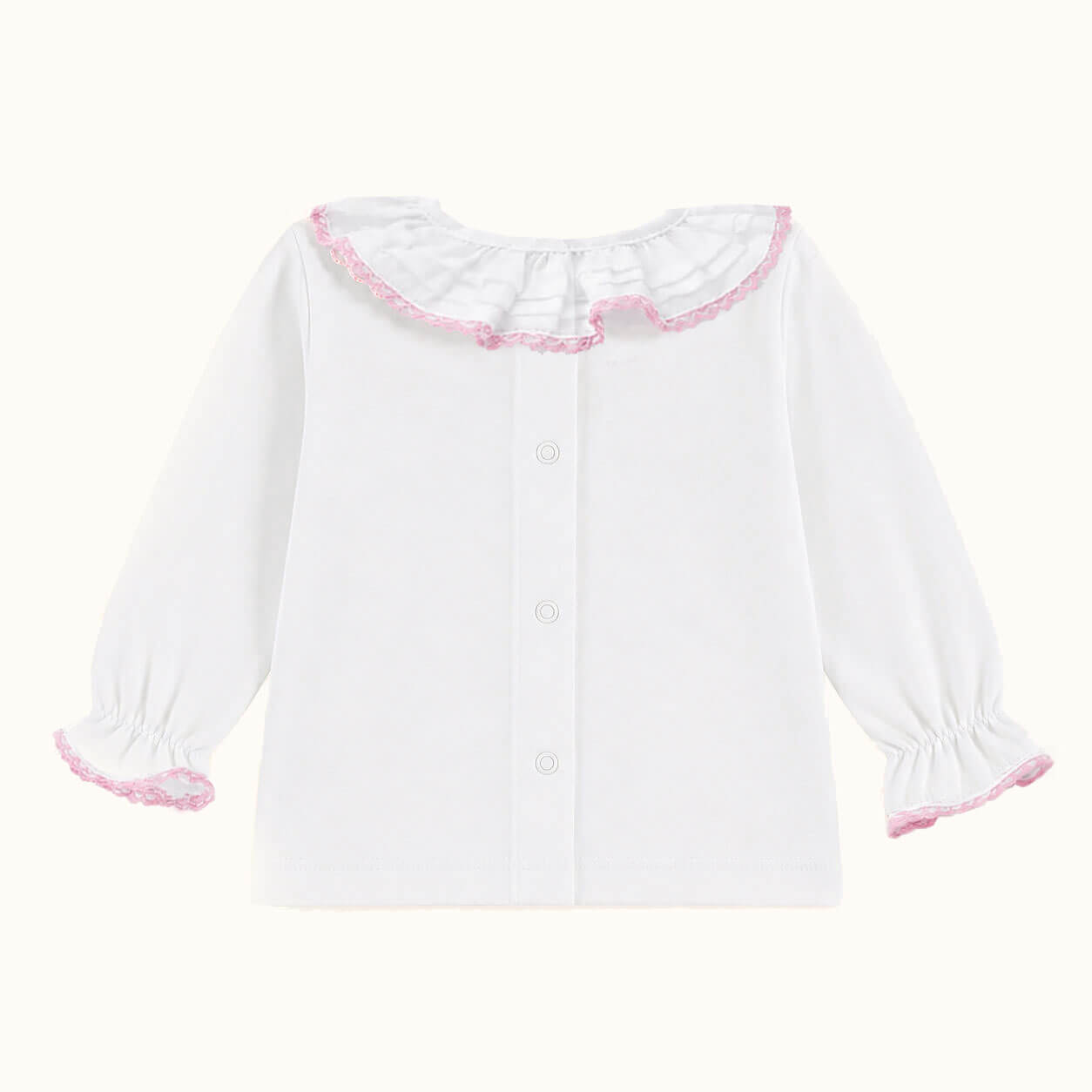 Basic Winter Neck Sweater White and Pink