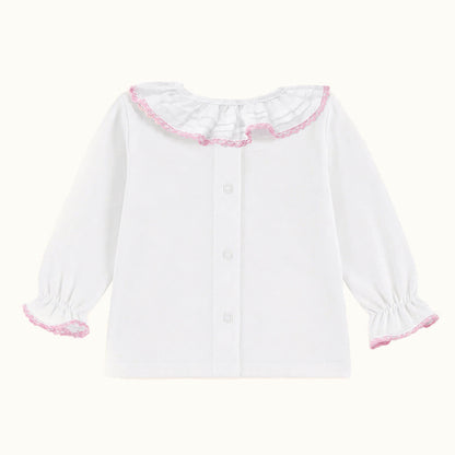 Basic Winter Neck Sweater White and Pink