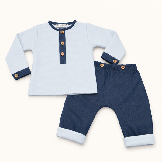 Fatinho 2 Peças para Bebé Denim Azul
