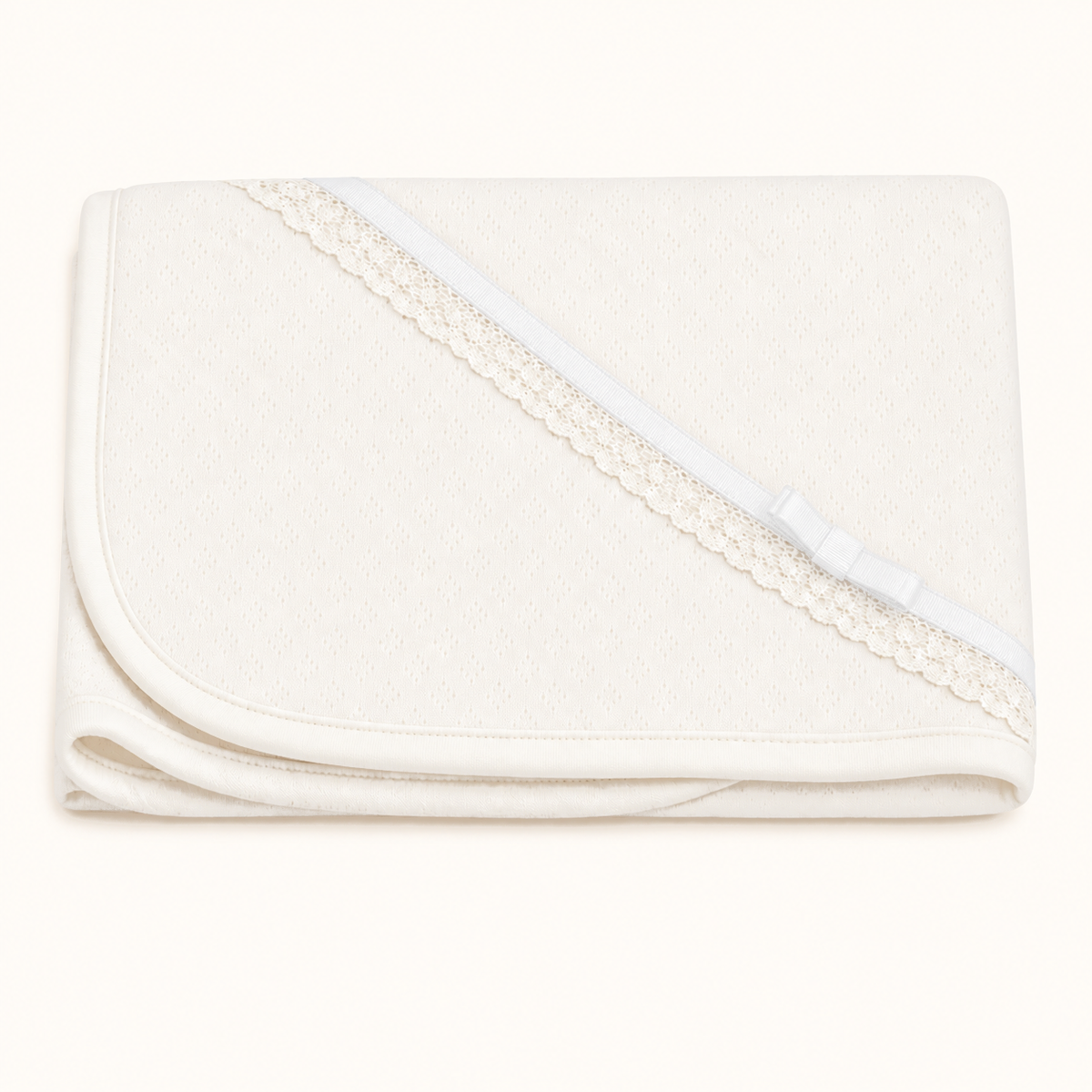 Fralda de Pano para Bebé em Malha 100% algodão | Romantic 1 Bege/Branco
