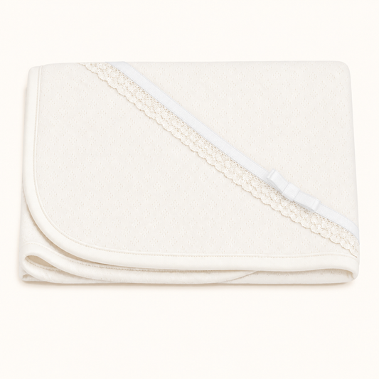 Fralda de Pano para Bebé em Malha 100% algodão | Romantic 1 Bege/Branco